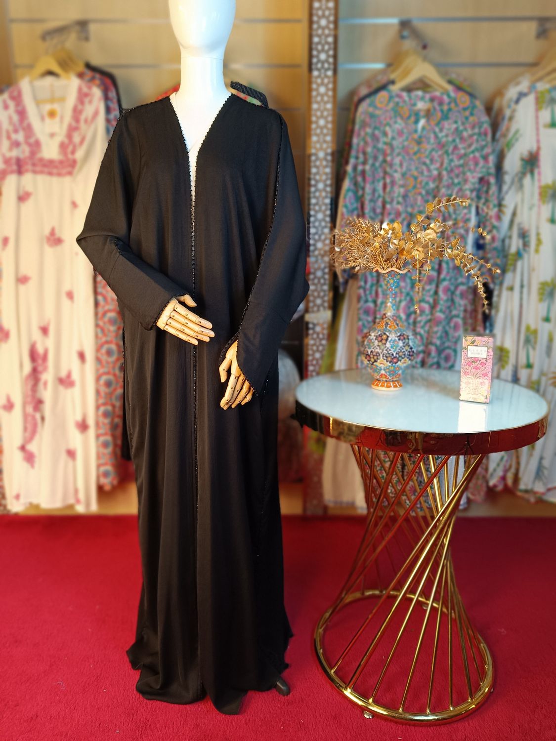 Black Abaya Crystal length 60"inch