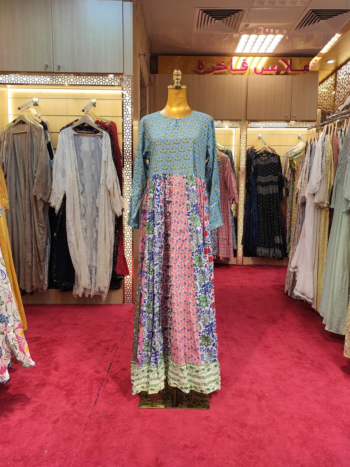 S/M Special Multi Printed Cotton Dress 57" Long Jalabiya