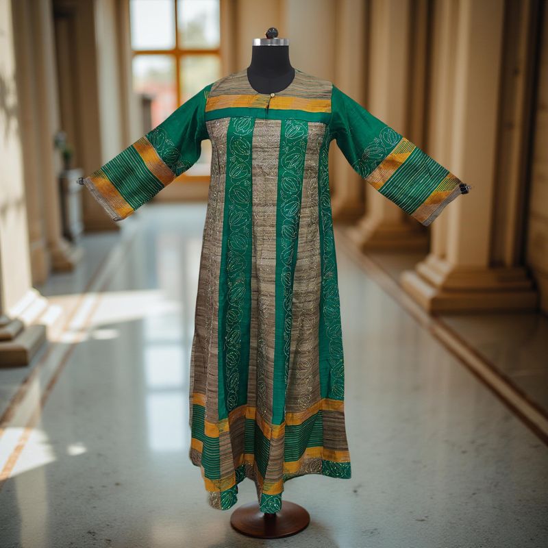 S/M Special Crystal Printed Cotton Dress 57" Long Jalabiya