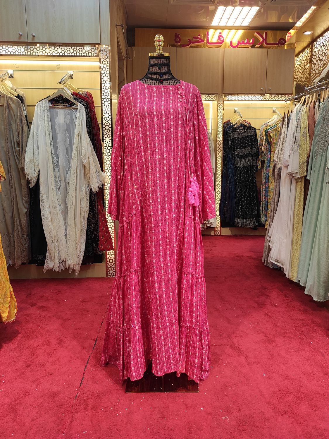 L/XL Cindrella crystal  Cotton Dress 57" Long Jalabiya