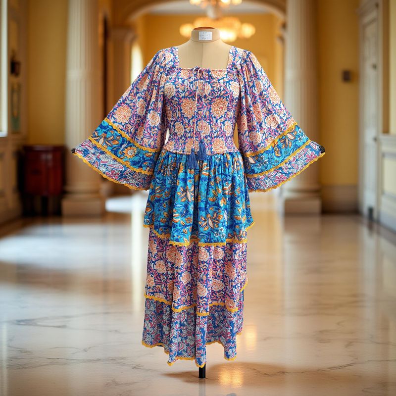 S/M Rahima Satin Crystal  Dress 57" Long Jalabiya