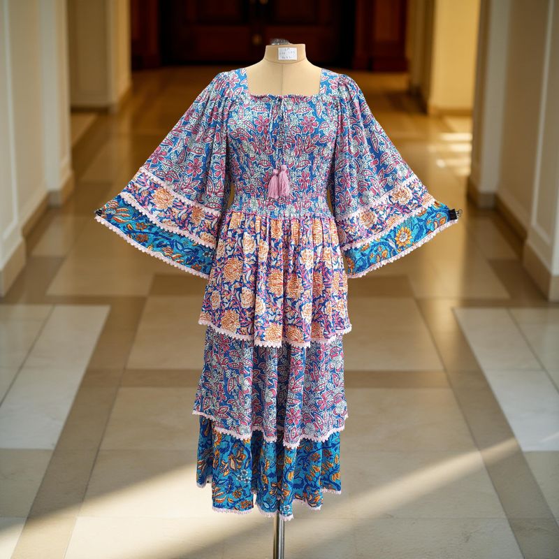 S/M Rahima Satin Crystal  Dress 57" Long Jalabiya