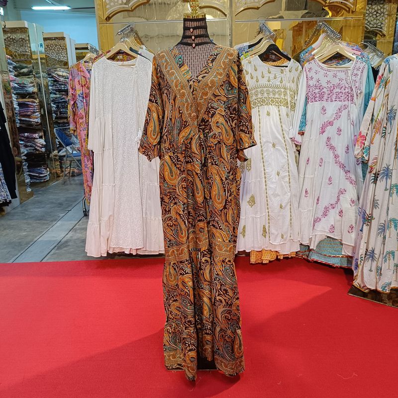 Free Size Farasha Silk Kaftan  Dress 57" Long Jalabiya
