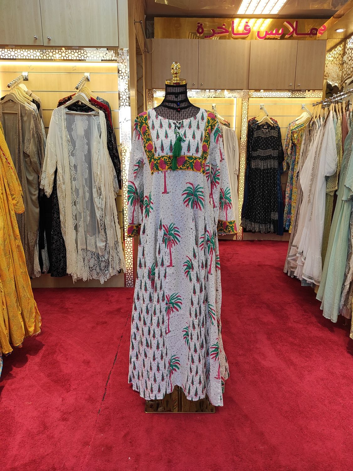 S/M  Anaya Printed Cotton Dress 57"Long Jalabiya