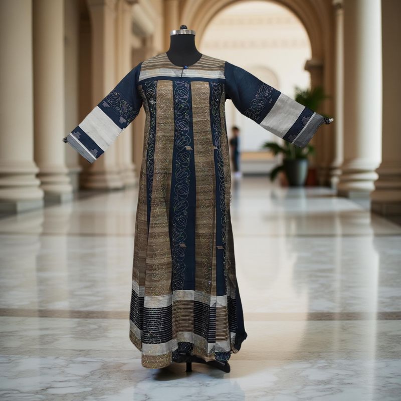 S/M Special Crystal Printed Cotton Dress 57" Long Jalabiya