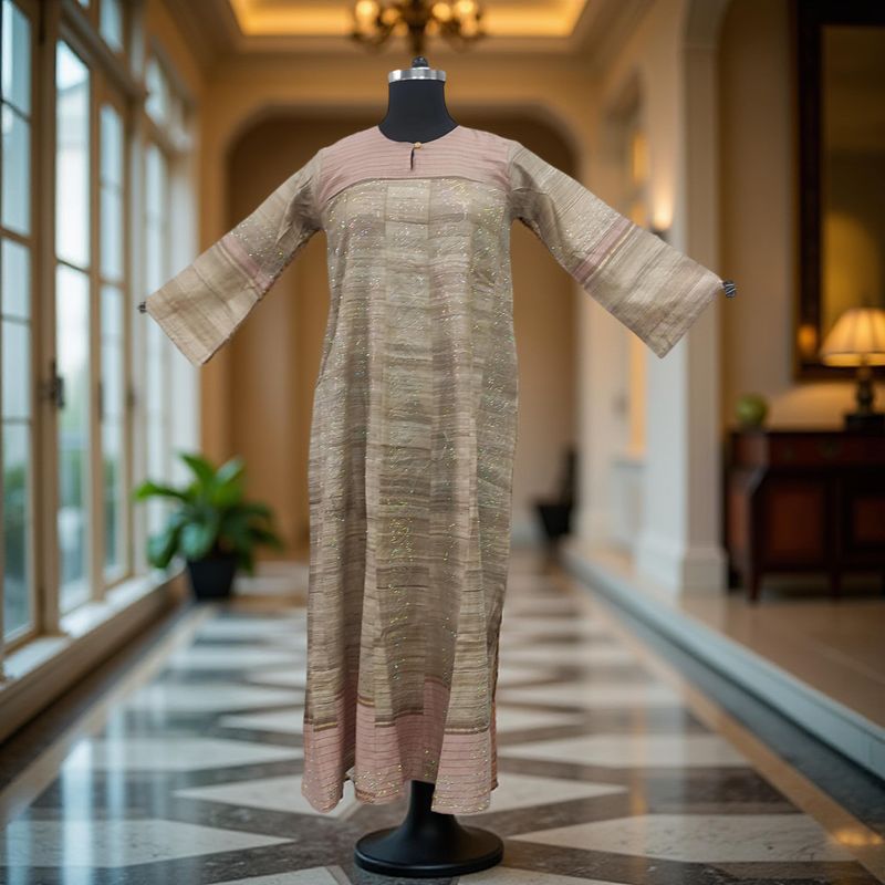 S/M Special Crystal Printed Cotton Dress 57" Long Jalabiya