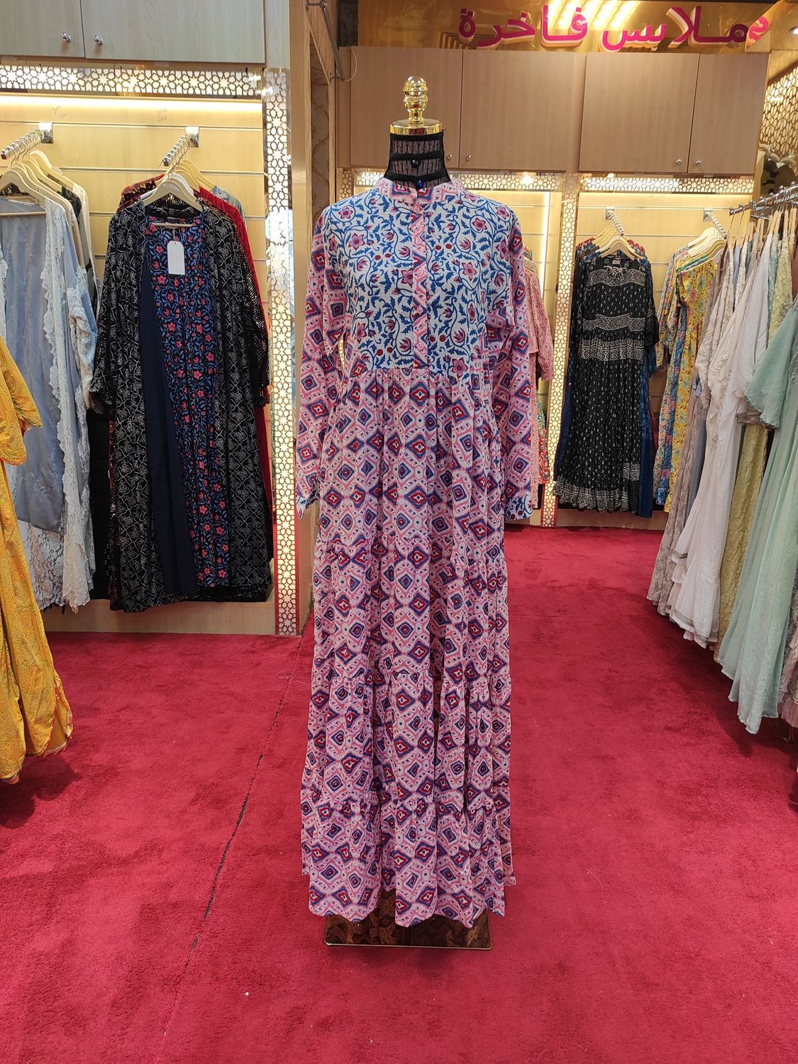 L/XL Safia Cotton Dress 57" Long Jalabiya