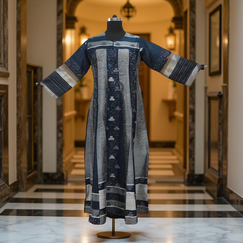 S/M Special Crystal Printed Cotton Dress 57" Long Jalabiya