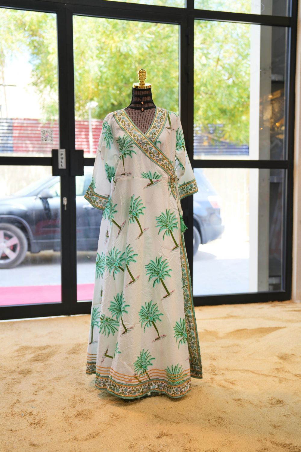 2XL/3XL Priam Printed Cotton Dress 57" Long Jalabiya