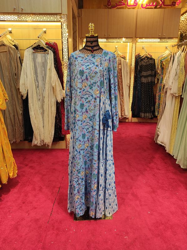 L/XL Cindrella crystal  Cotton Dress 57" Long Jalabiya