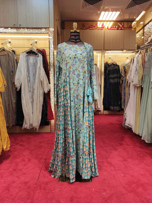 L/XL Cindrella crystal  Cotton Dress 57" Long Jalabiya