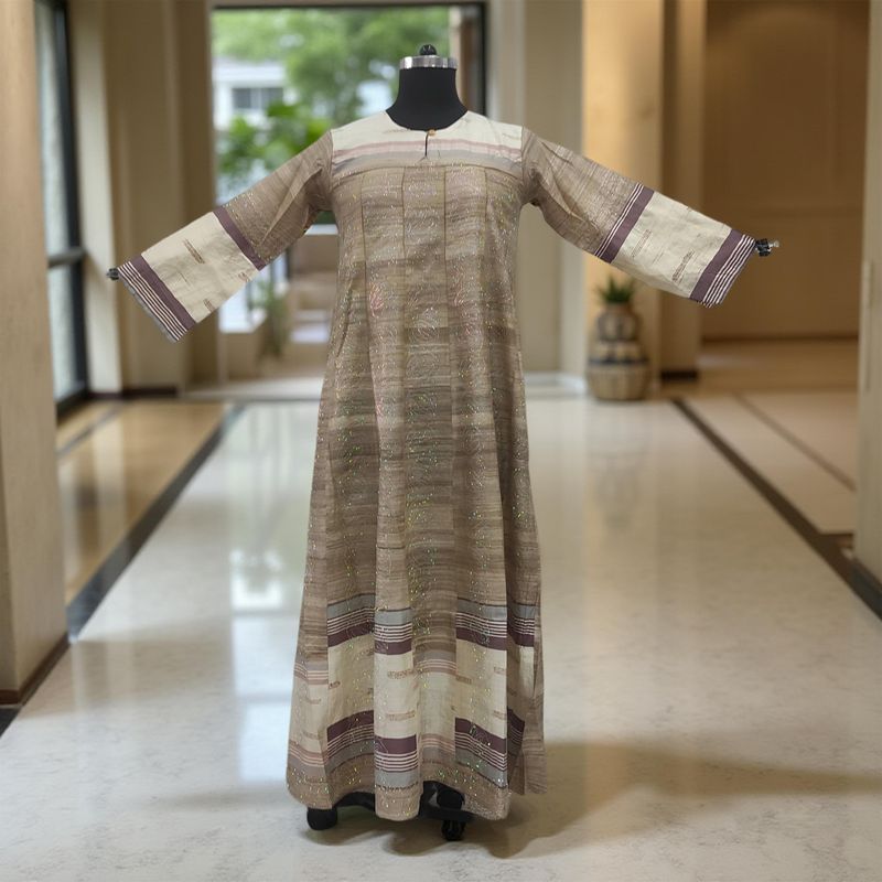 S/M Special Crystal Printed Cotton Dress 57" Long Jalabiya