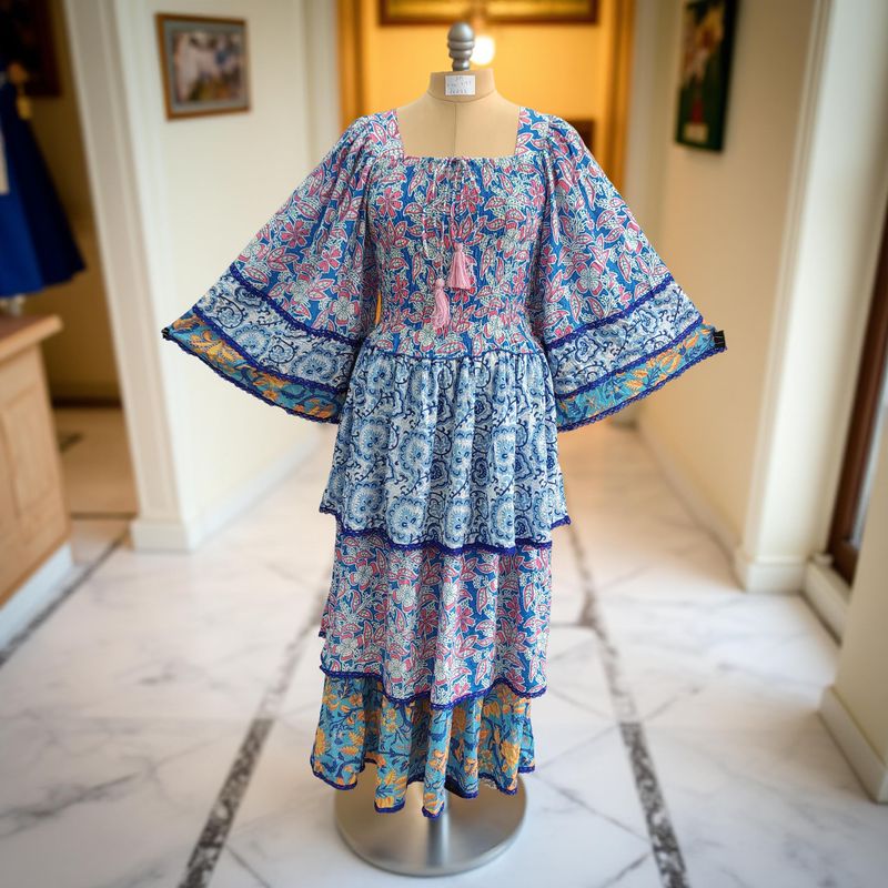 S/M Rahima Satin Crystal  Dress 57" Long Jalabiya