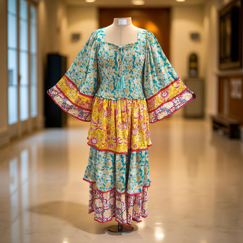 XS/S Rahima Satin Crystal  Dress 54" Long Jalabiya