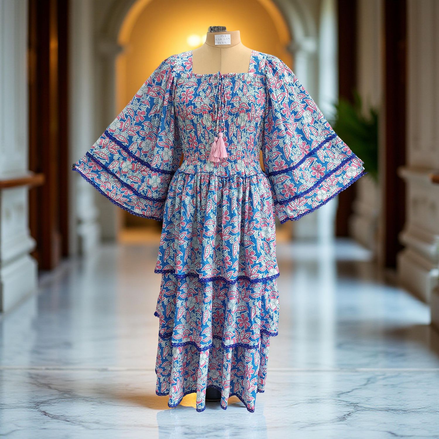 XS/S Rahima Satin Crystal  Dress 54" Long Jalabiya