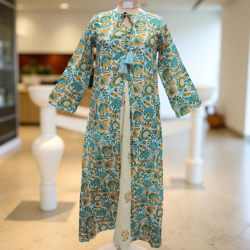 S/M Nobila Printed Cotton Dress 57" Long Jalabiya