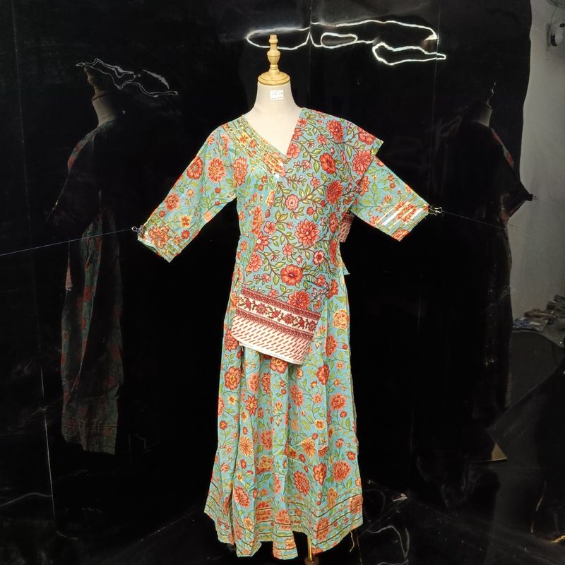 XS/S Priam with sheila Printed Cotton Dress 54" Long Jalabiya