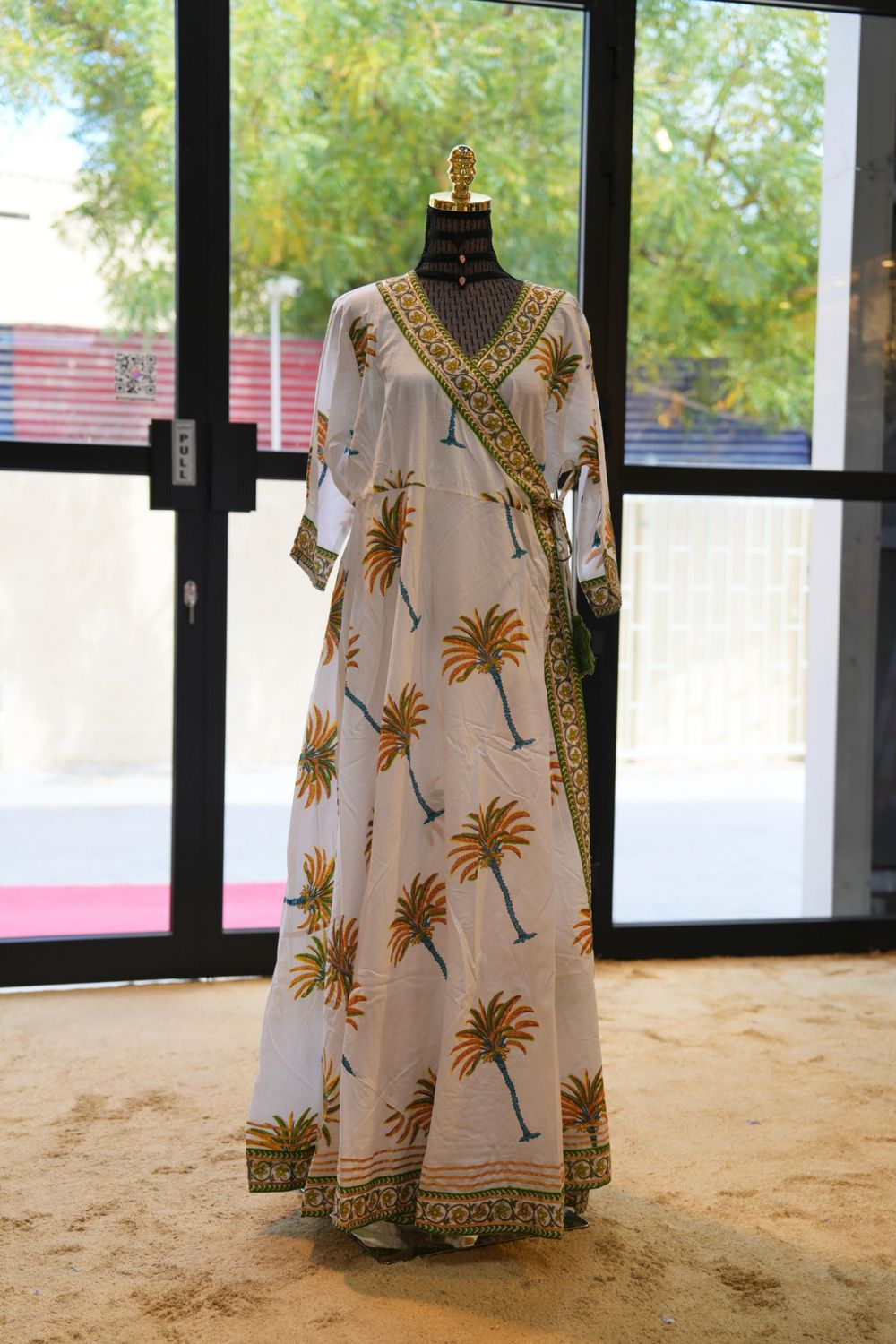 L/XL Priam Printed Cotton Dress 57" Long Jalabiya