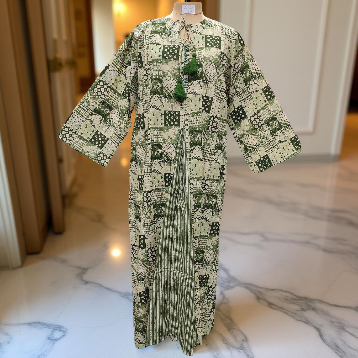 2XL/3XL Nobila Printed Cotton Dress 57" Long Jalabiya