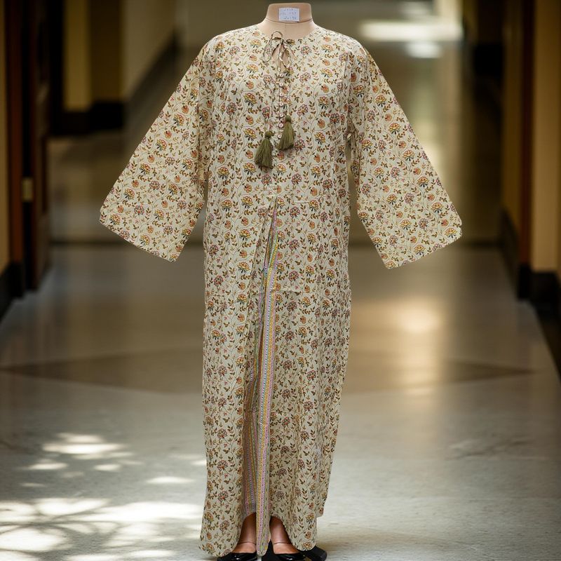 2XL/3XL Nobila Printed Cotton Dress 57" Long Jalabiya