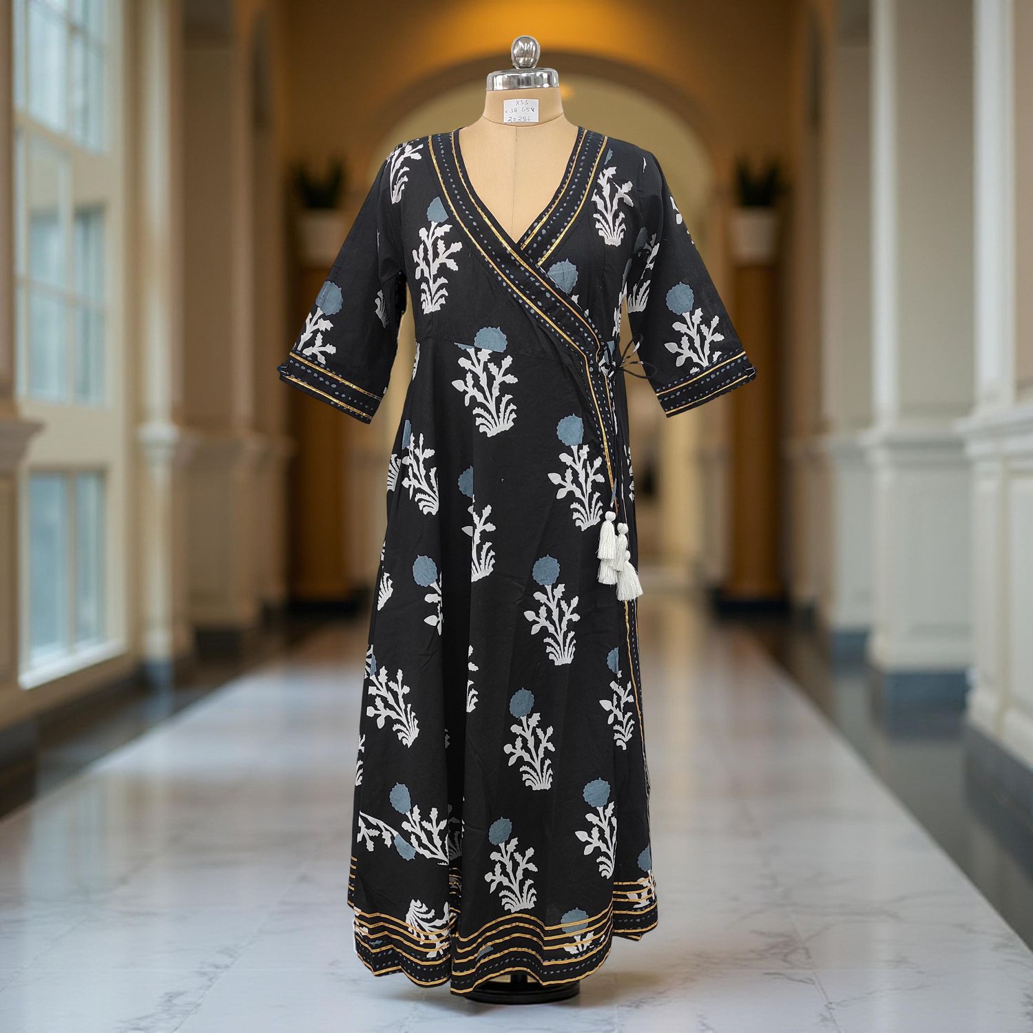 XS/S Priam Printed Cotton Dress 54" Long Jalabiya