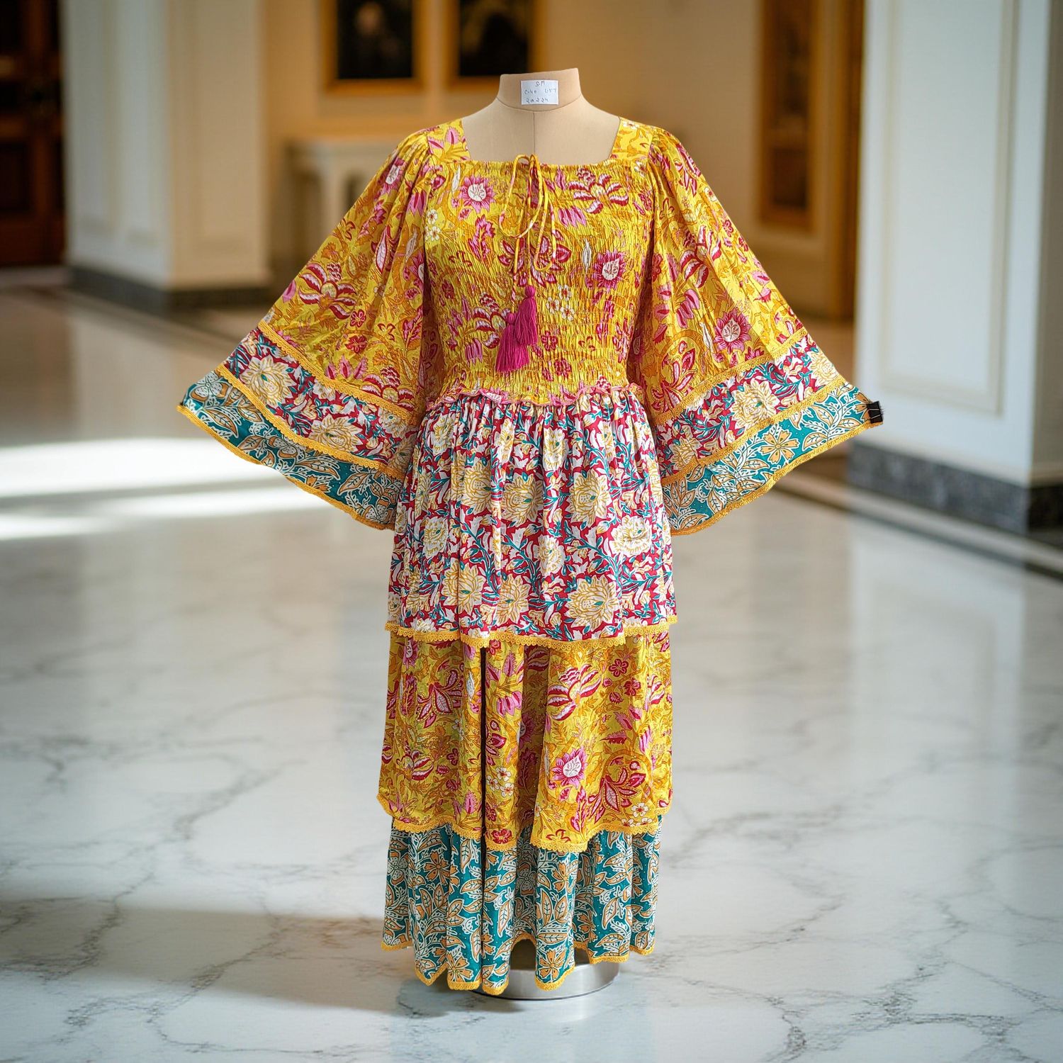 XS/S Rahima Satin Crystal  Dress 54" Long Jalabiya