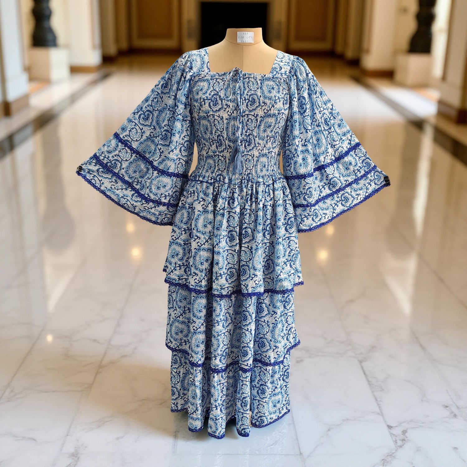 XS/S Rahima Satin Crystal  Dress 54" Long Jalabiya