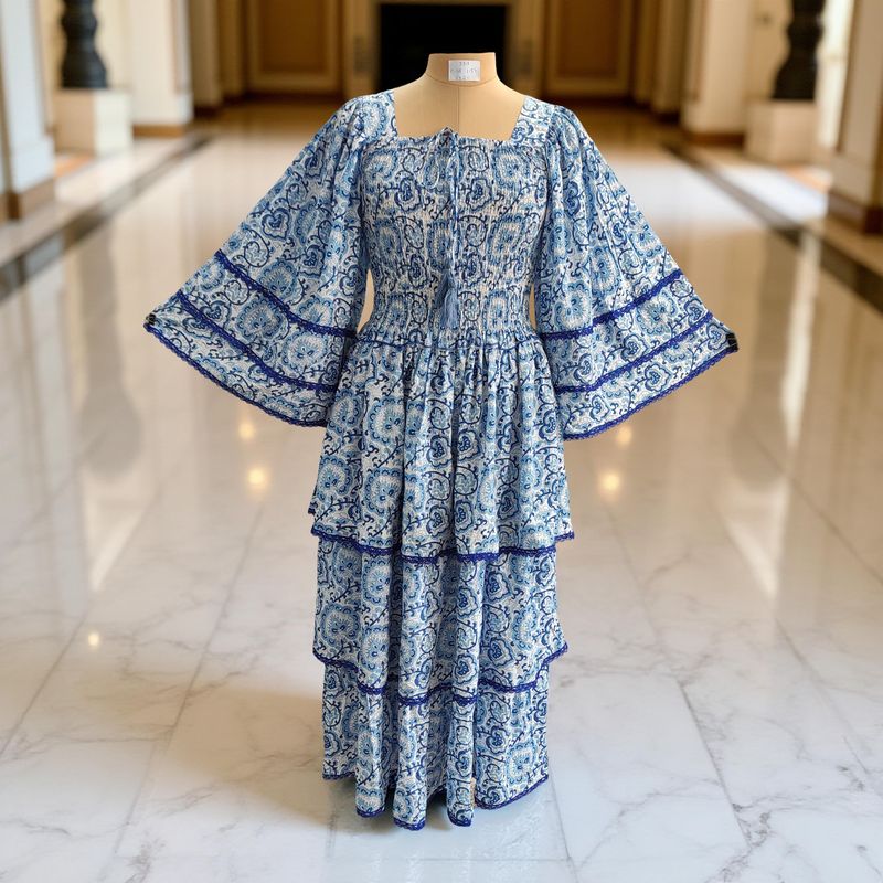 XS/S Rahima Satin Crystal  Dress 54" Long Jalabiya