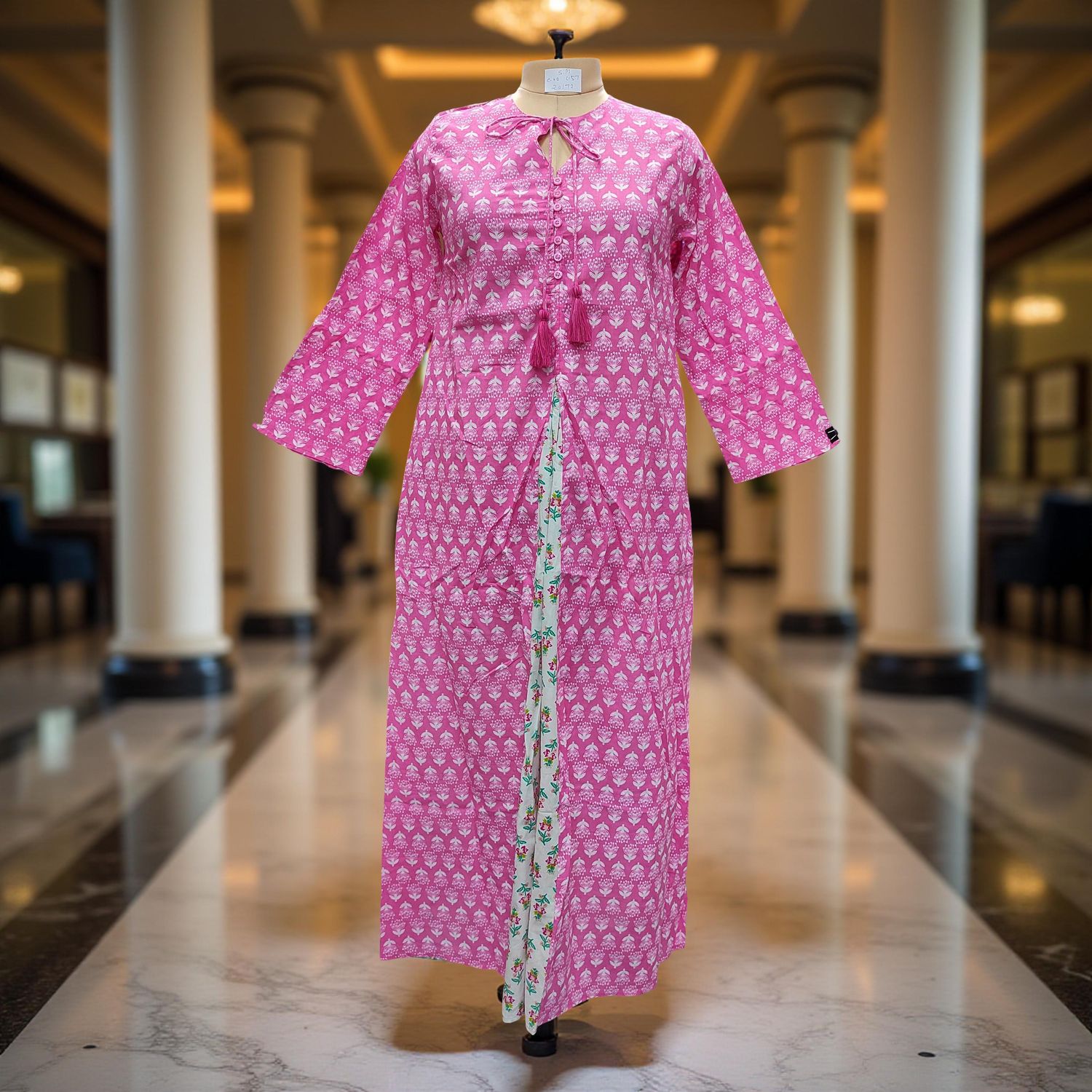 S/M Nobila Printed Cotton Dress 57" Long Jalabiya