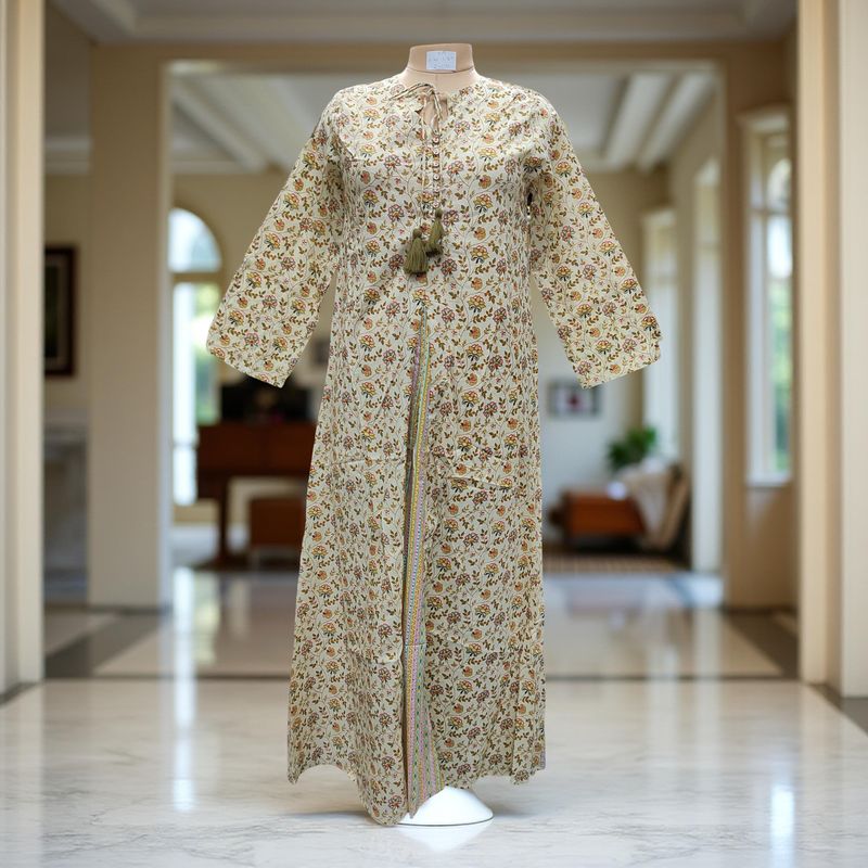 S/M Nobila Printed Cotton Dress 57" Long Jalabiya