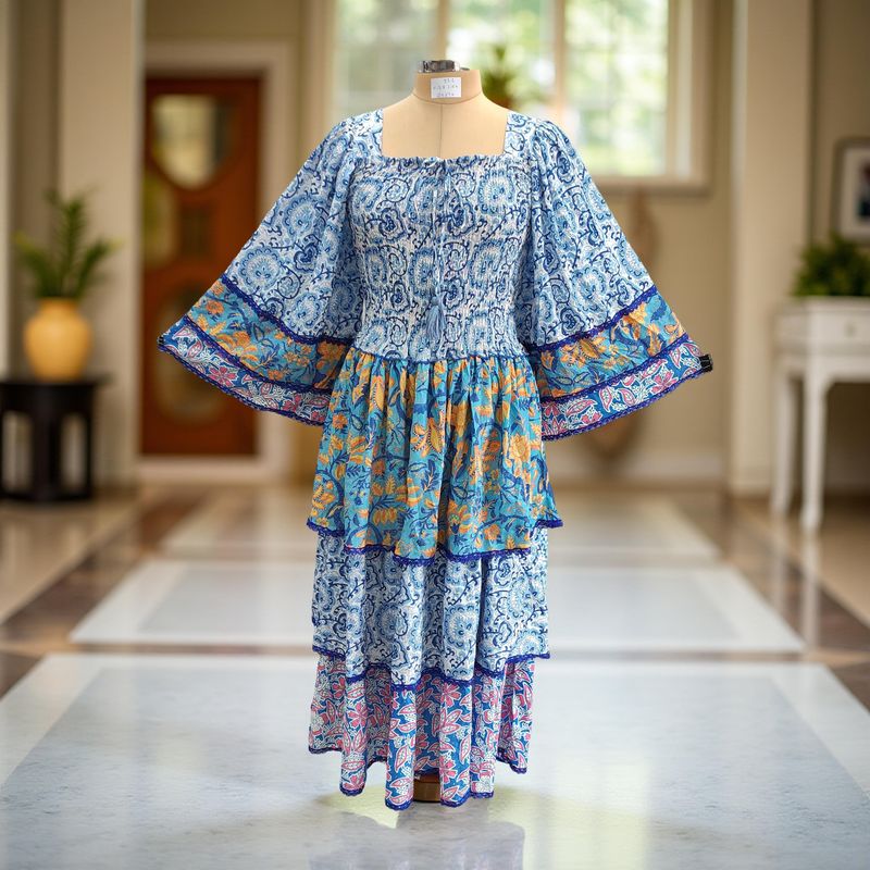 XS/S Rahima Satin Crystal  Dress 54" Long Jalabiya