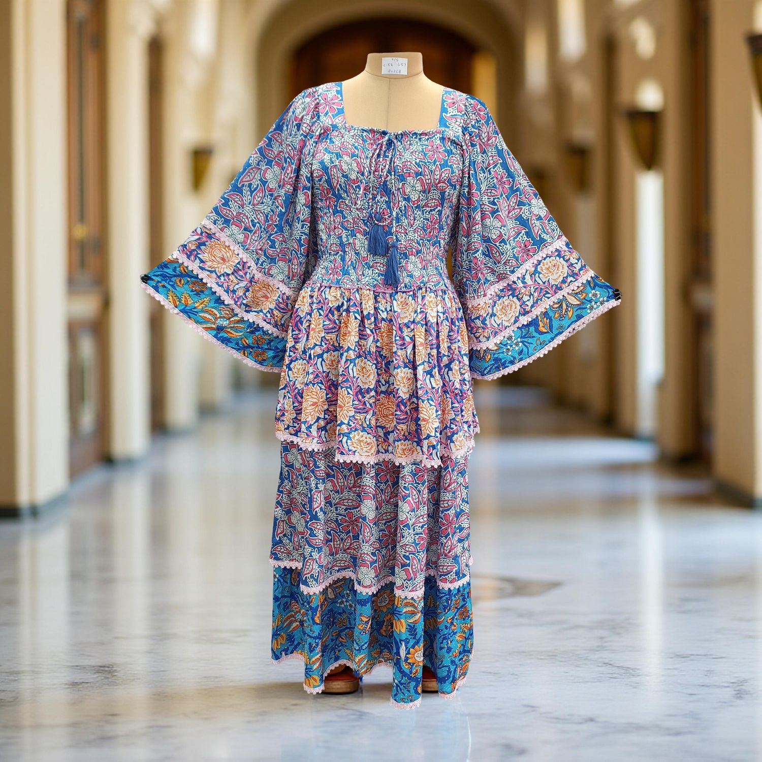 2XL/3XL Rahima Satin Crystal  Dress 57" Long Jalabiya