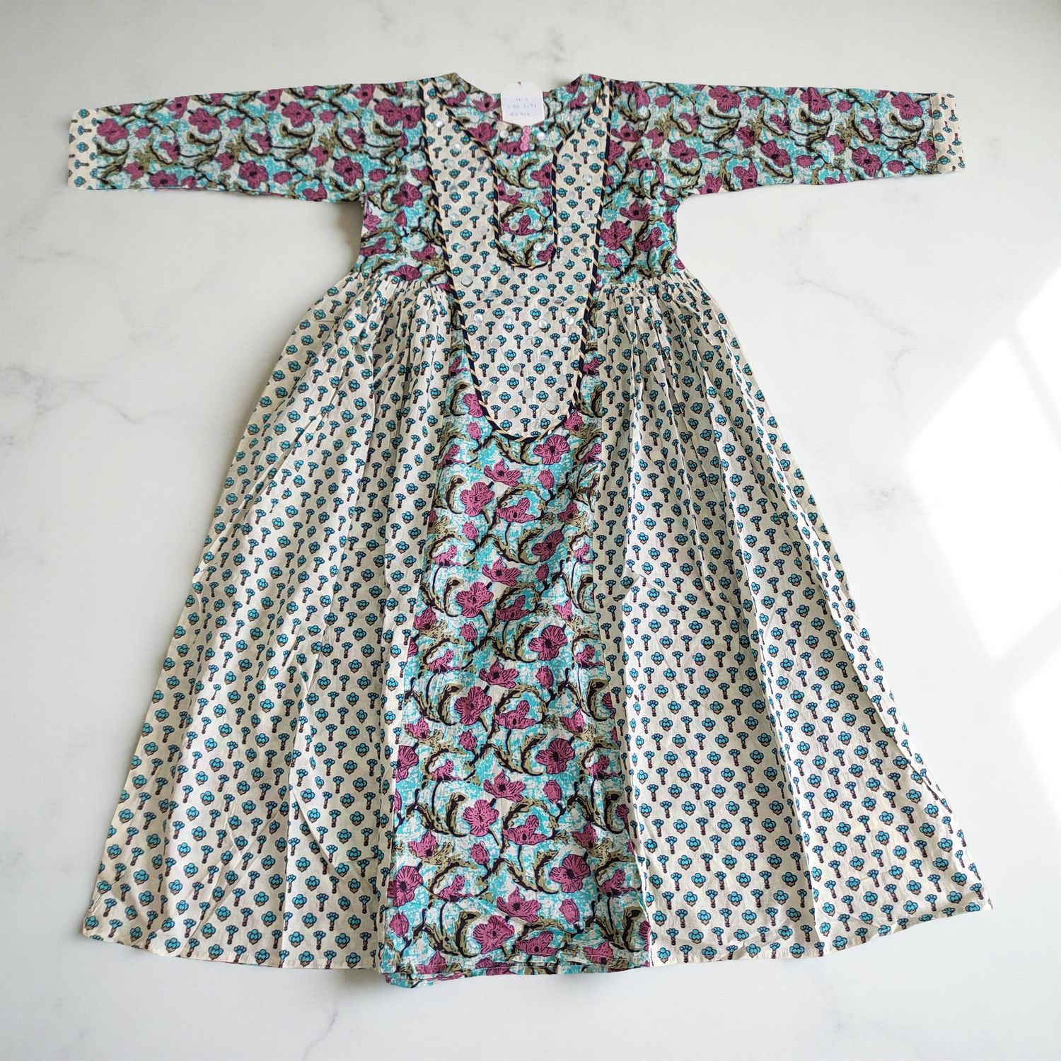 10-11 Year Suf Cotton Girls Dress 46" Long Jalabiya