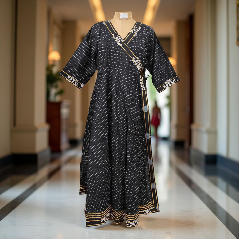 2XL/3XL Priam  Printed Cotton Dress 57" Long Jalabiya