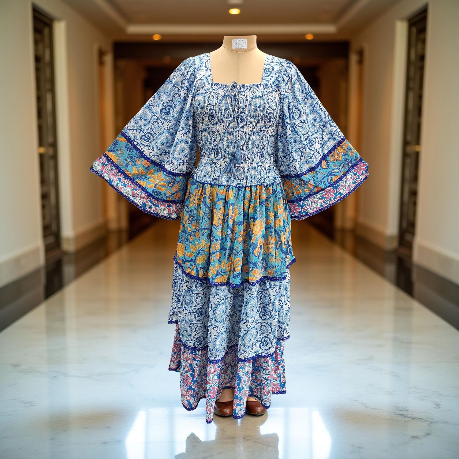 2XL/3XL Rahima Satin Crystal  Dress 57" Long Jalabiya