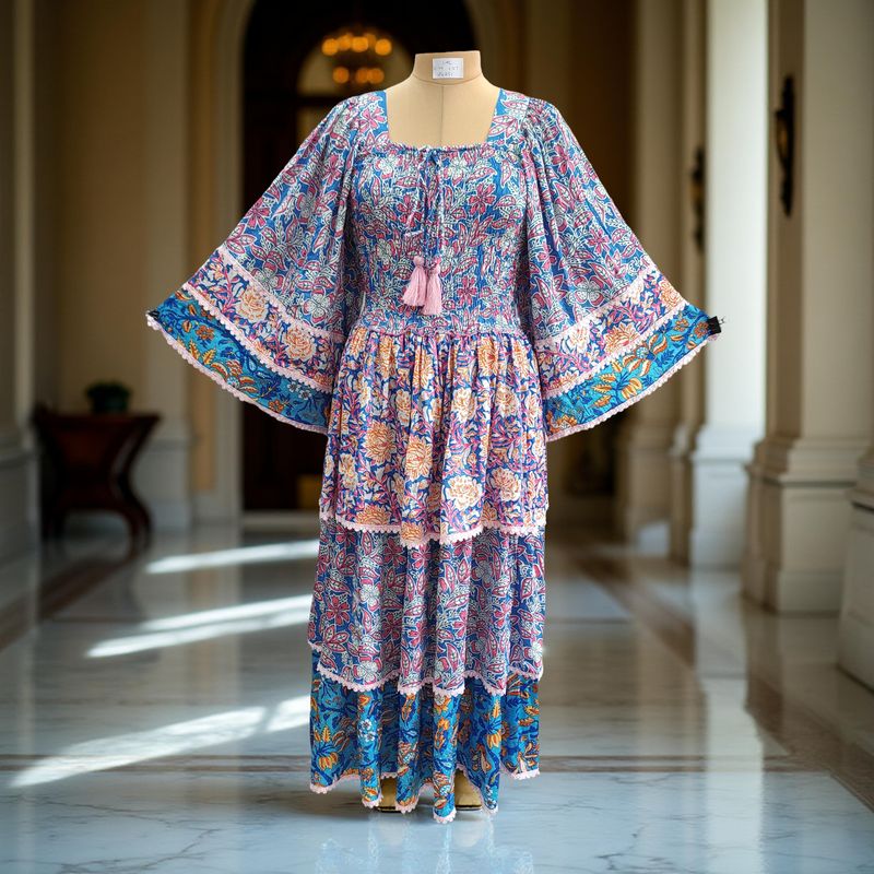 L/XL Rahima Satin Crystal  Dress 57" Long Jalabiya