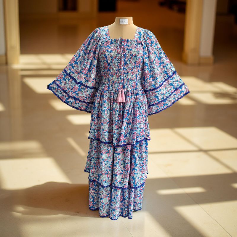 L/XL Rahima Satin Crystal  Dress 57" Long Jalabiya