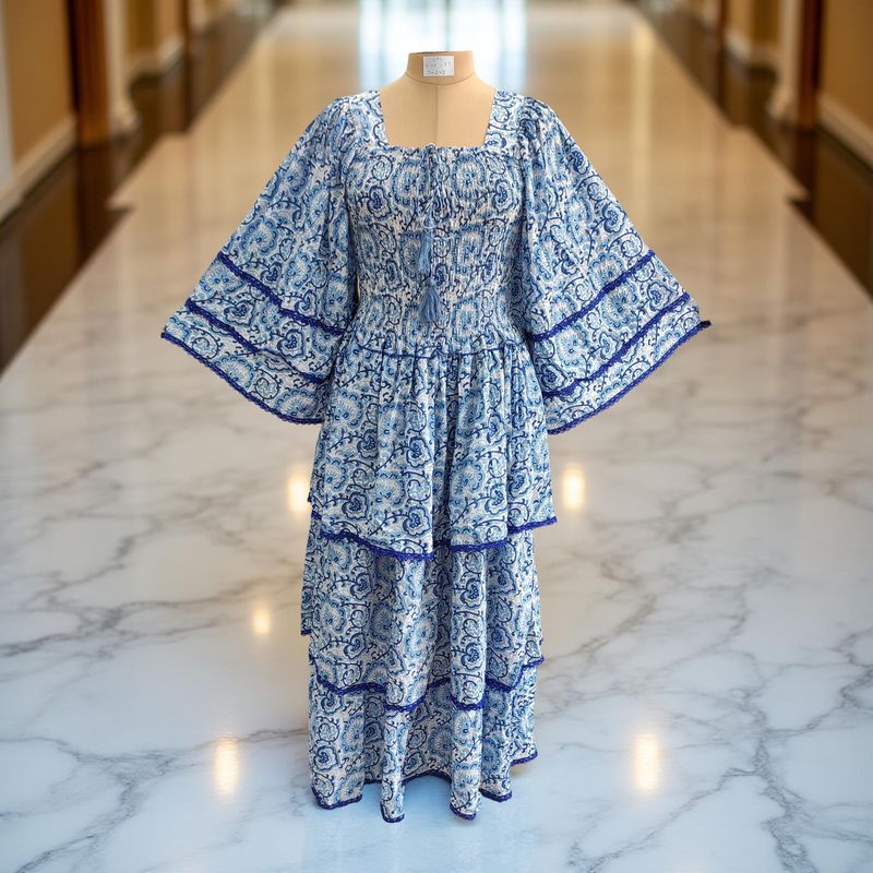 L/XL Rahima Satin Crystal  Dress 57" Long Jalabiya