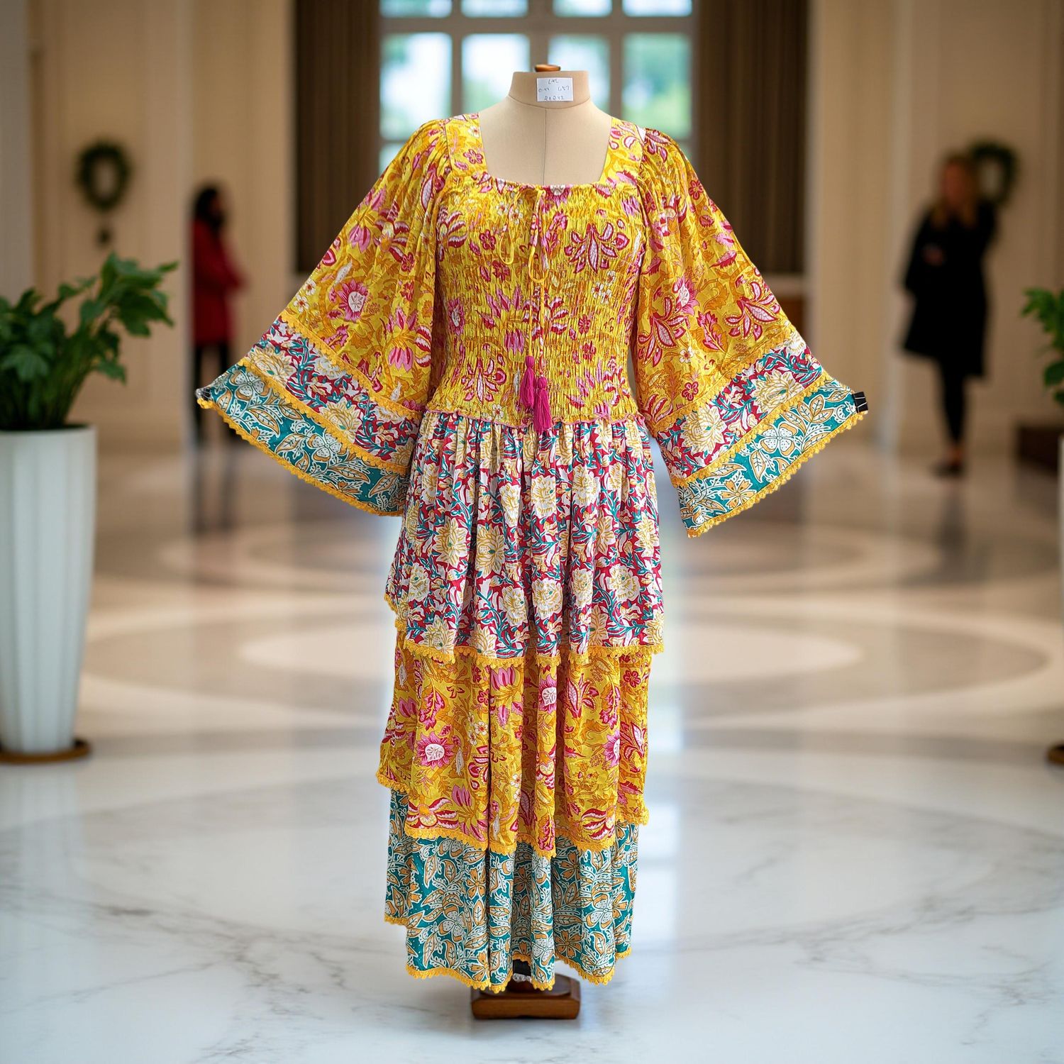 L/XL Rahima Satin Crystal  Dress 57" Long Jalabiya