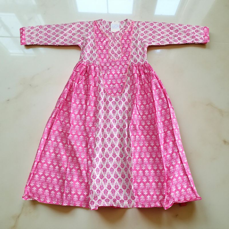 10-11 Year Suf Cotton Girls Dress 46" Long Jalabiya