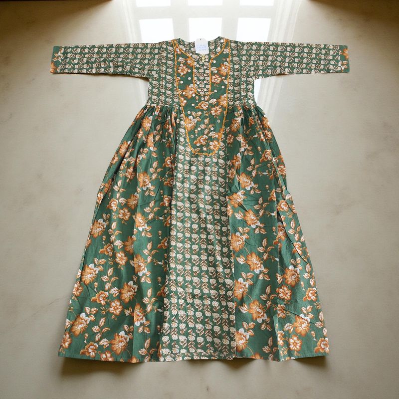 12-13  years Suf Cotton Dress 50" Long Jalabiya