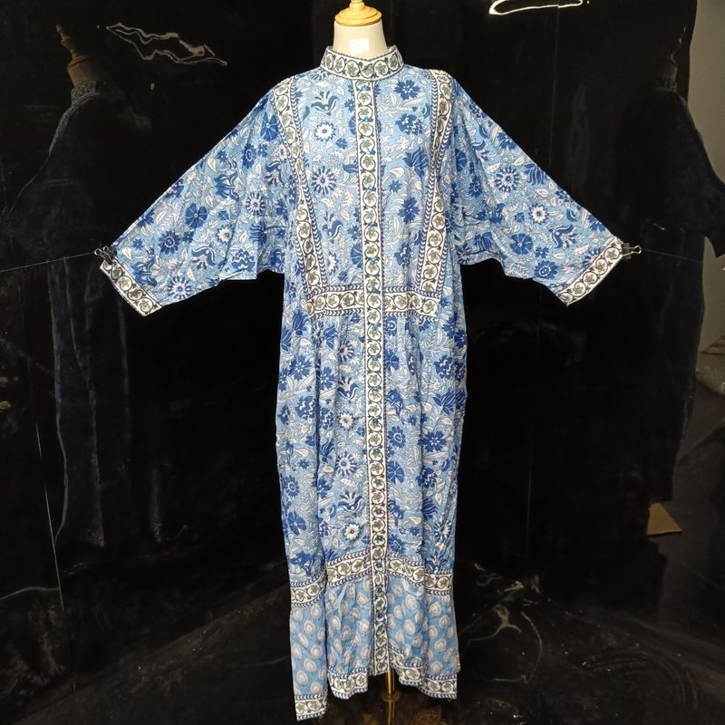 Free Size Faryat Printed Cotton  Dress 57" Long Jalabiya