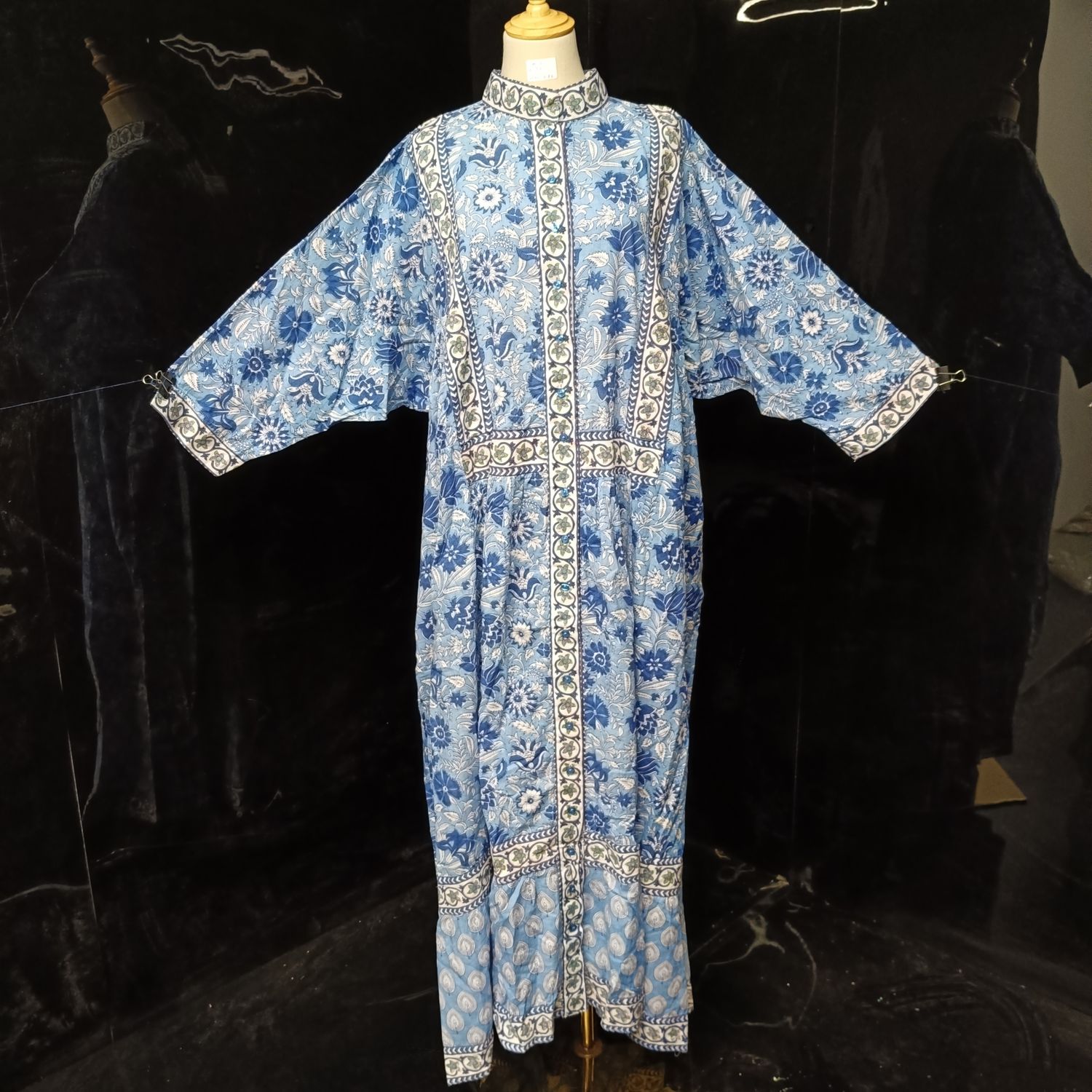 Free Size Faryat Printed Cotton  Dress 57" Long Jalabiya