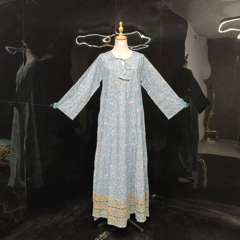 S/M Hanifa Cotton Dress 57" Long Jalabiya