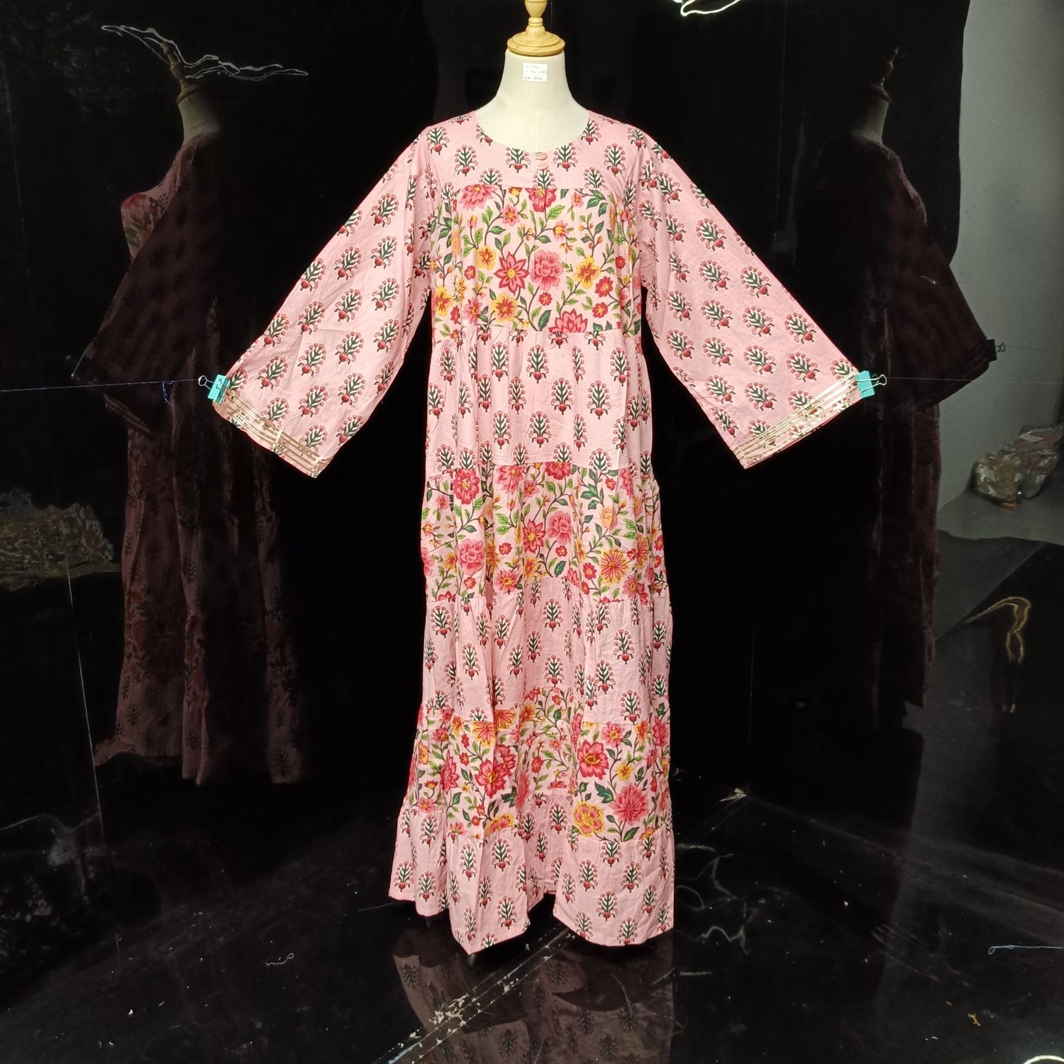 L/XL  Moon Printed Cotton Dress 57" Long Jalabiya