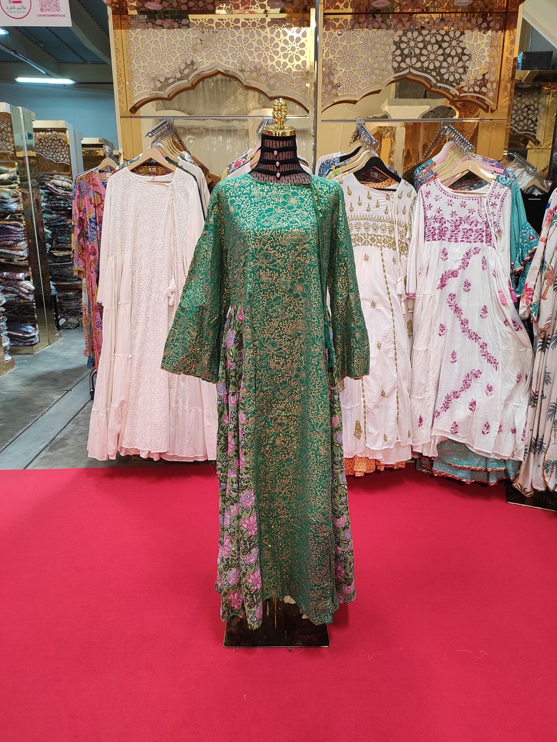 S/M Cindrella crystal  Cotton Dress 57" Long Jalabiya