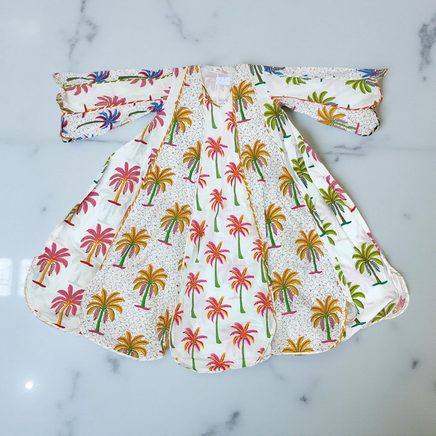 10-11 Year Meher Printed Cotton Girls Dress 46"Long Jalabiya