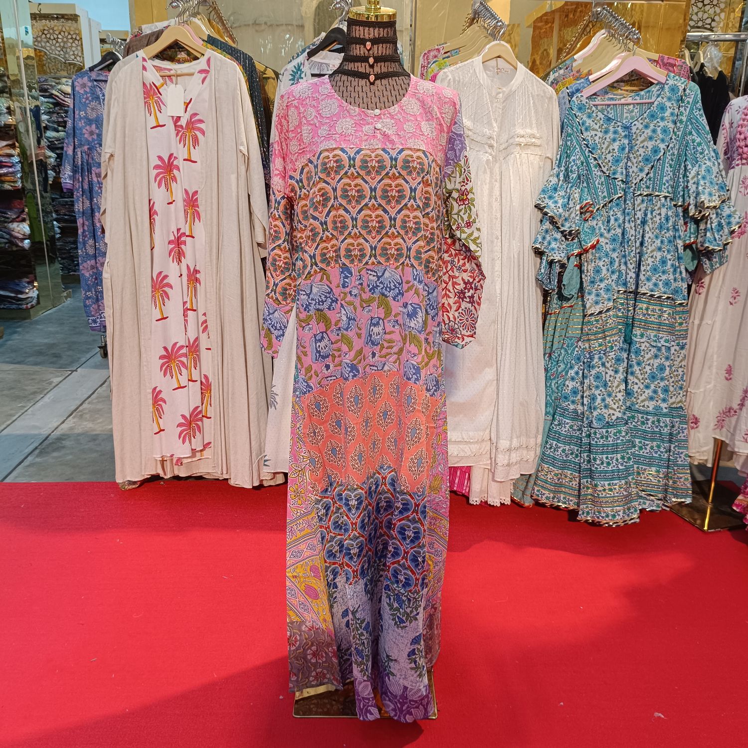 S/M Special Printed Cotton Dress 57" Long Jalabiya