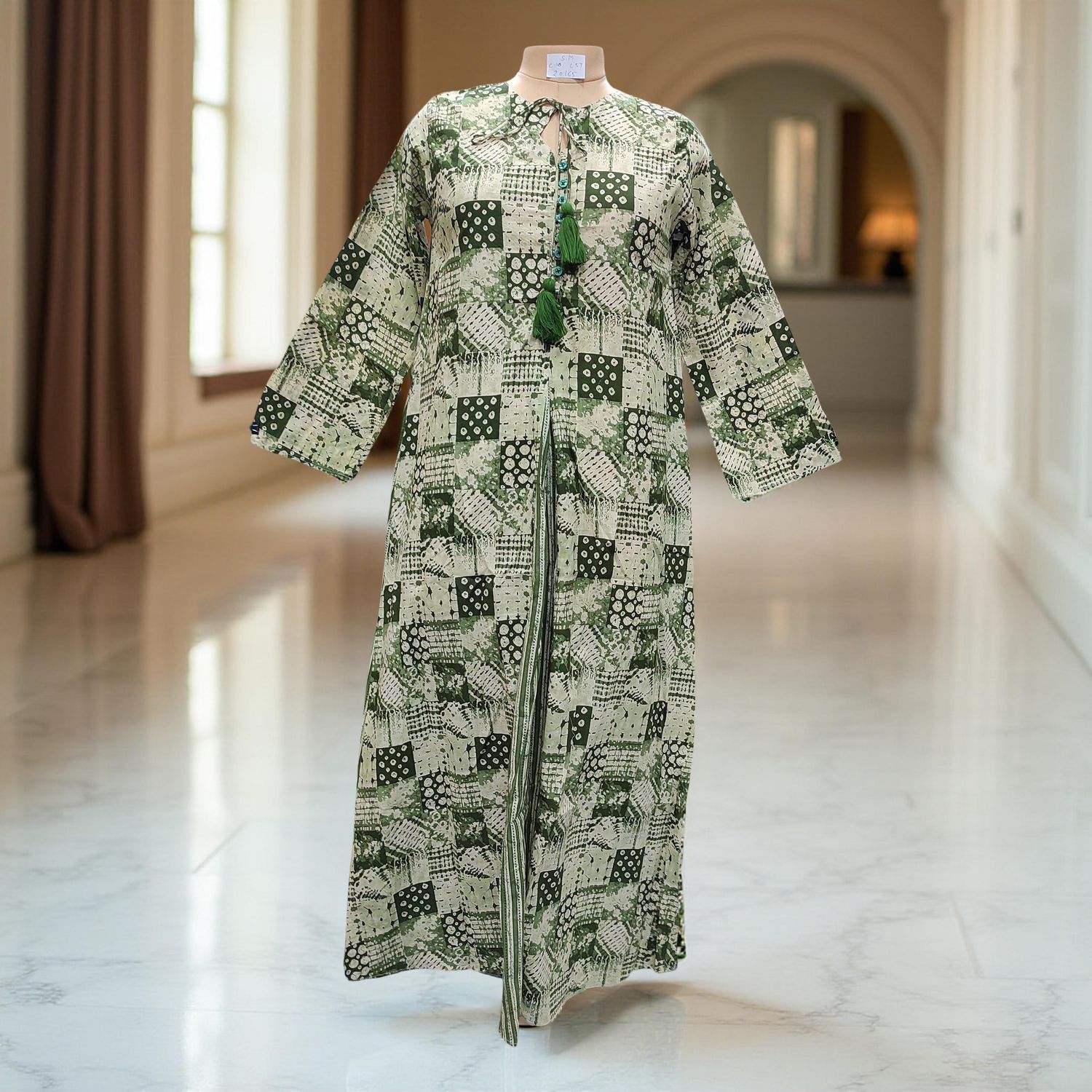 S/M Nobila Printed Cotton Dress 57" Long Jalabiya