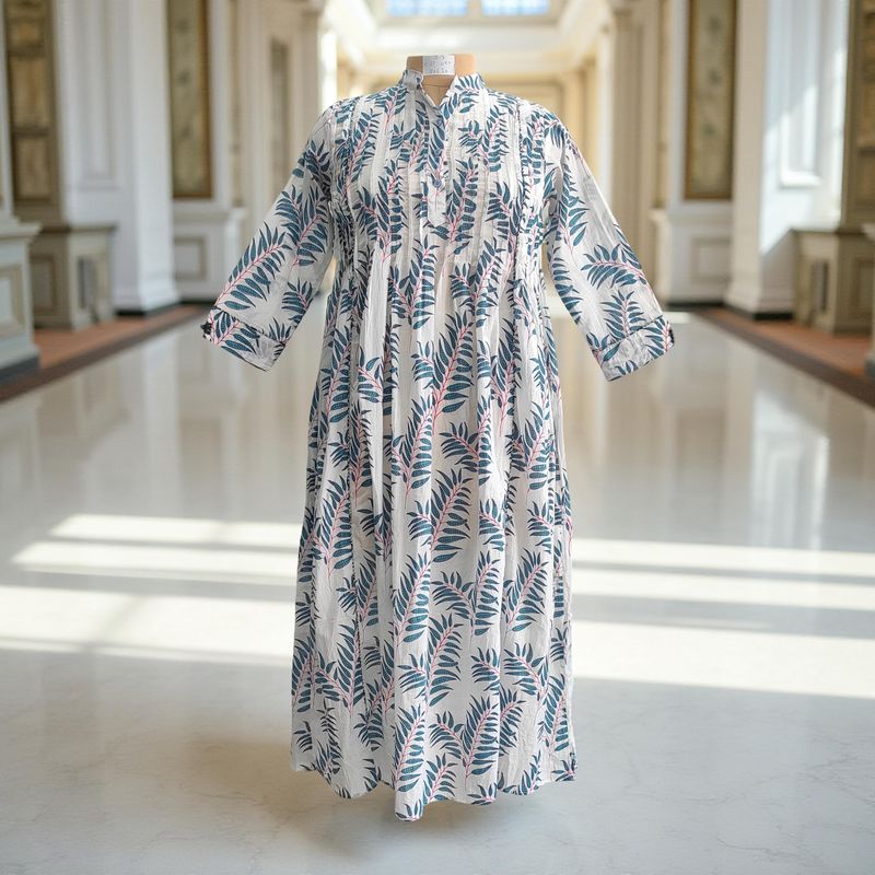 12-13  years Afra Cotton Dress 50" Long Jalabiya